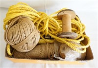 Lot of Twine and Rope with Vintage Spool