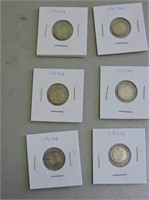 6  - 1914  - 5 Cent Coins