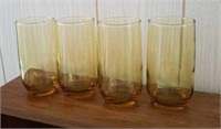 Set of 4 amber colored glasses