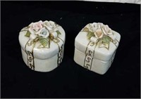 Heart and square trinket boxes approx 4