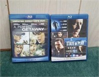 A perfect getaway and state of play DVDs