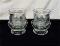 Pair of beautiful colorless  candleholders approx