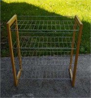 4 tier wood and metal shelf for storage approx 3