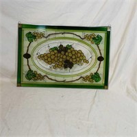 Lovely green grapes hanging art glass approx 21 x