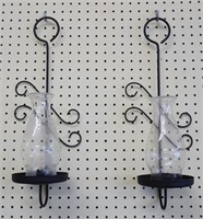 Pair of Metal Candle Sconces