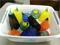 Glass fruit in a basket