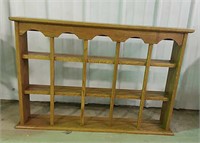 Three shelf wooden plate holder
