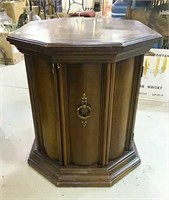 Eight-sided end table with door