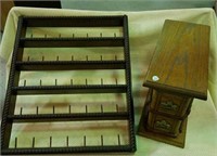 Thread display shelves (5), & Oak sewing machine