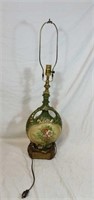 Vintage green and floral design lamp needs a