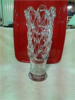 Open weaved glass vase,16" t