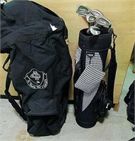 Golf bag & clubs  inside protective bag