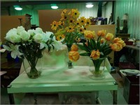 3 artificial flower arrangements