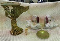 Angel decor, candle holder, figurine, candles
