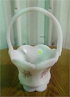 Fenton white satin basket