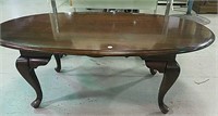 Oval coffee table, 46" long x 27" wide