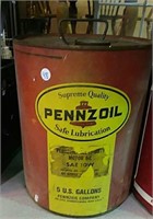 Pennzoil motor oil 5 gallon metal can