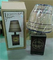 Kendall motor oil reproduction lamp 15" tall