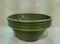 Green crock mixing bowl, 5" T x 8" diameter