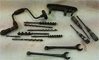 Brace & 7 bits,  Ford wrenches(2), 3 screwdrivers