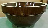 USA brown crock bowl, 10" diameter