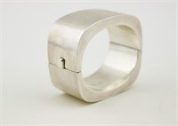 Bold Modernist Sterling Silver Cuff Bracelet