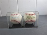 Pair of Autographed Baseballs, Unknown Players,