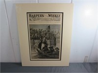 1883 Matted Harpers Weekly Print of Washington