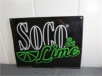 Metal Soco Lime Sign, 16" x 13"