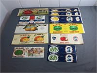 Vintage Fruit & Veggie Crate Labels - A