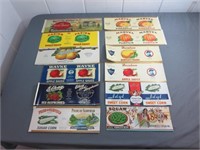 Vintage Fruit & Veggie Crate Labels - B