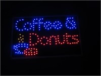 *LED Coffee and Donuts Sign, 13" x 18"