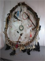 **Huge Native Made Dream Catcher w/Real Artifacts