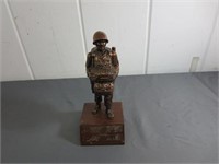 Metal Soldier Trophy w/Storage Compartment
