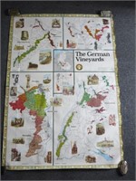 Large Vintage German Vineyards Poster