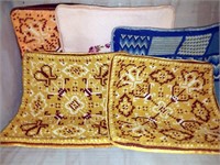 Hand Crafted Needle Point Pillow Shams
