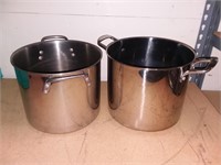 Two Stainless Stock Pots