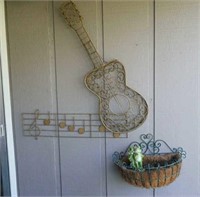 Guitar wall art and hanging planter