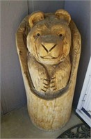 Large Carved Bear Statue