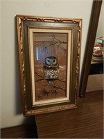 Framed Owl Painting by Stella Smallwood