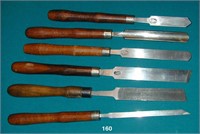 Fine set of six D.R. BARTON lathe turning tools