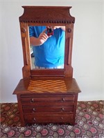 Antique Salesman Sample Wood Dresser - Miniature