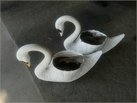 (2) Large Swan Planters