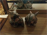 (2) Rabbit Statues