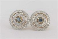 14ct Yellow and White Gold Diamond stud earrings