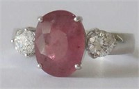 14ct White Gold Ruby and Diamond ring