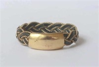 Victorian gold and hair mourning ring