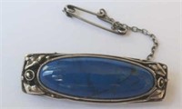 Rhoda Wager stg silver and lapis lazuli brooch