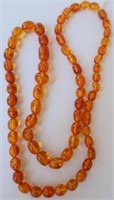 Vintage amber bead necklace 34cm L