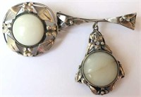 Two sterling Silver Wager style brooches